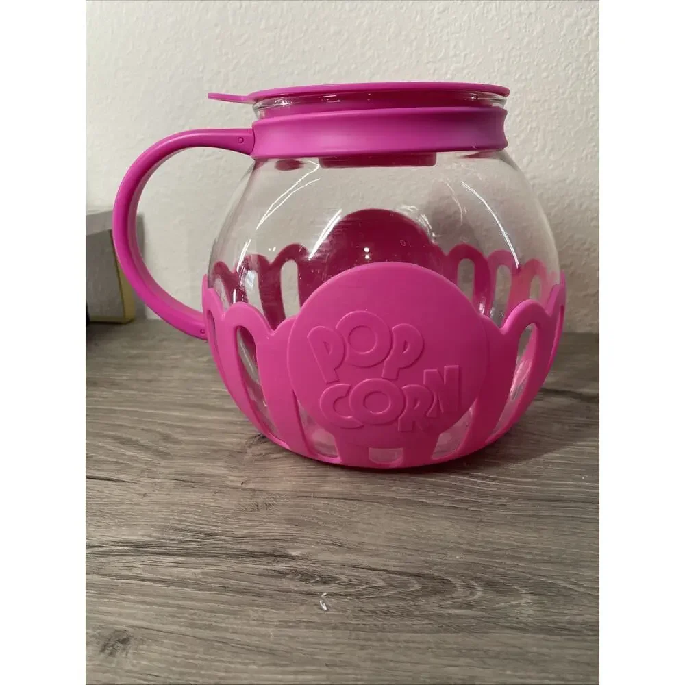 Ecolution Micro-Pop 1.5 Qt Microwave Glass Popcorn Popper - Fuchsia Pink